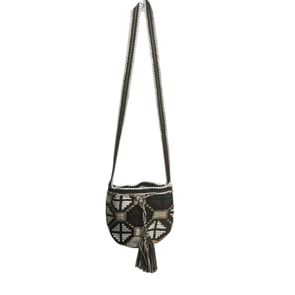 Wayuu Tribe Colombian Crossbody Black and cream Patterned Women Bag